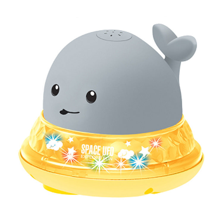 Merry & Bright Baby Cartoon Whale Floating Bath Toy – Sprays Water with Light & Music