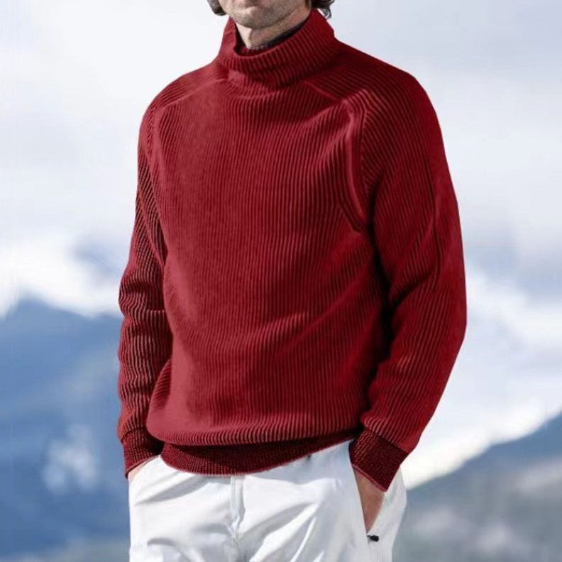 Merry & Bright Men's Wool High Collar Warm Sweater