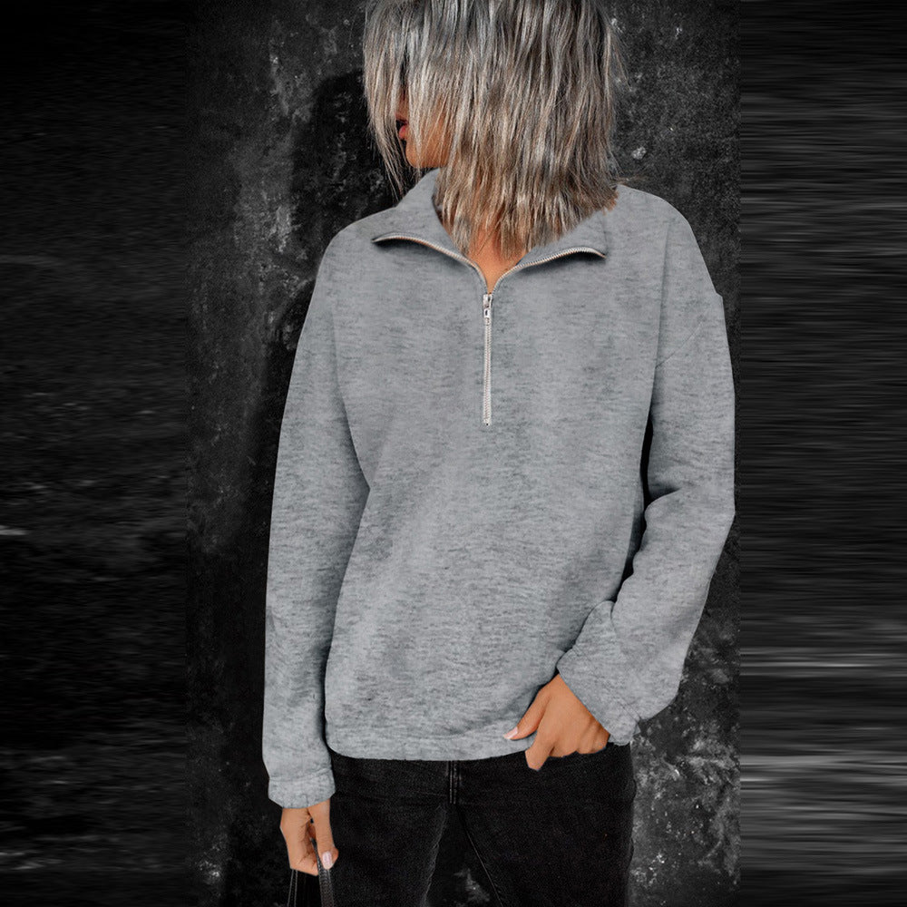 Merry & Bright Casual Loose Solid Color Long-sleeved Pullover Sweater