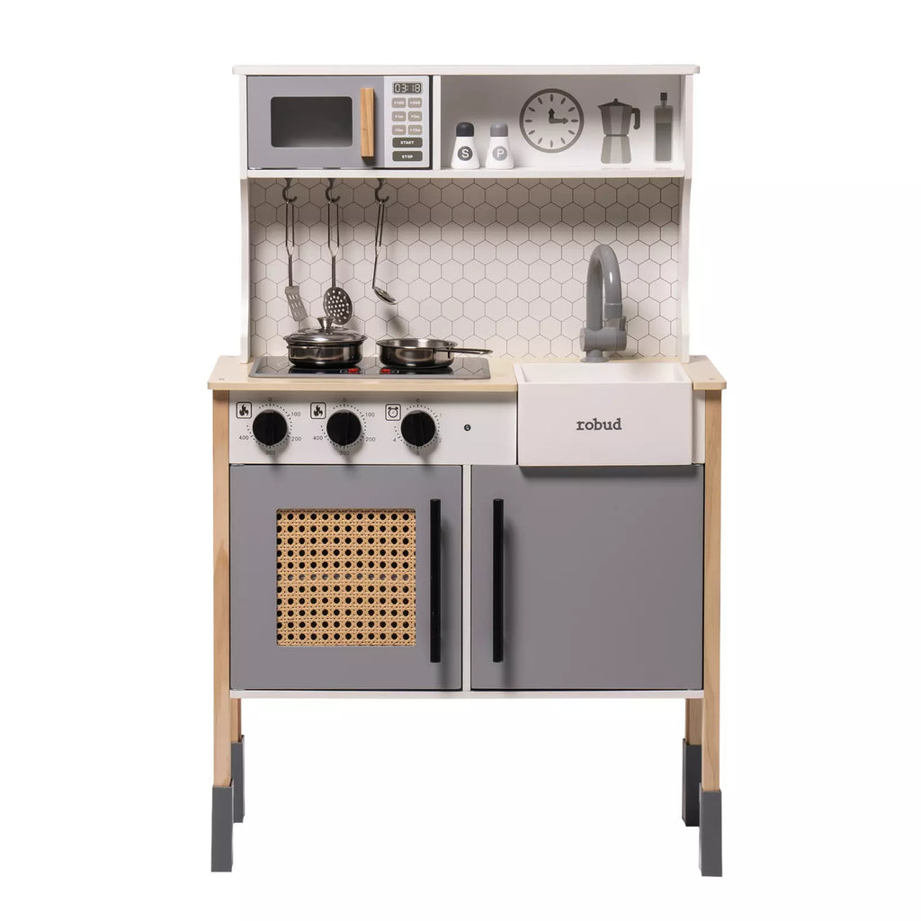 Merry & Bright  DIY Pretend Play Kitchen Cooking Toy Set Gift For Boys And Girls Gray
