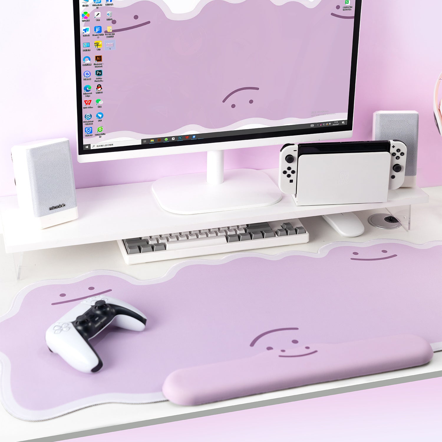 Merry & Bright Mouse Pad Extra Large Desk Pad Office Computer Pad