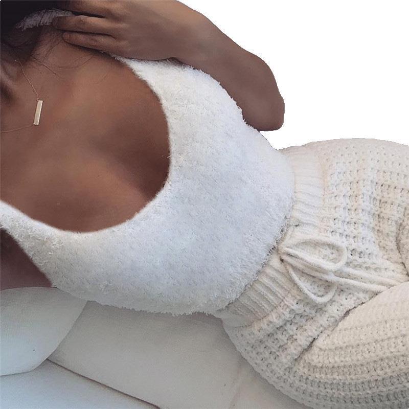 Merry & Bright 3pcs Womens Clothing Long Sleeve Crop Tank Top And Drawstring Shorts Pajama Set