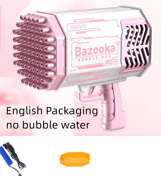Merry & Bright Bubble Gun Rocket – 69-Hole Automatic Soap Bubble Blower with Lights