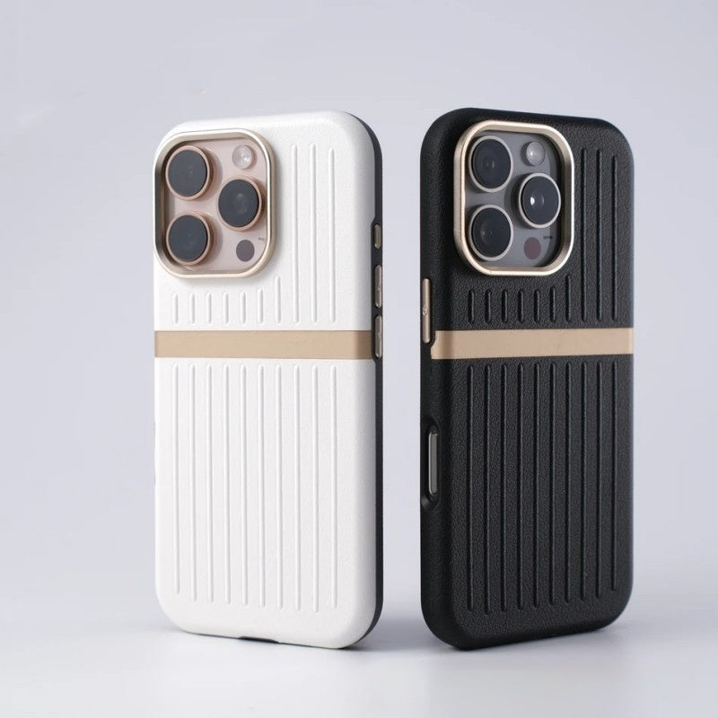 Merry & Bright Corrugated MagSafe iPhone Case Business Leather Phone Case