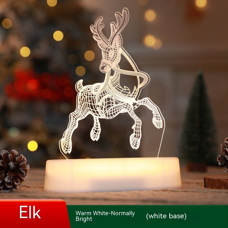 Merry & Bright Christmas Decoration 3D Lamp Acrylic LED Night Light