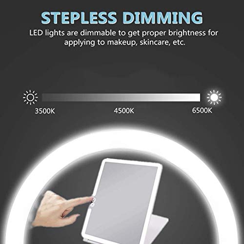 Merry & Bright Lighted Makeup Mirror – LED Touch Screen, Rechargeable