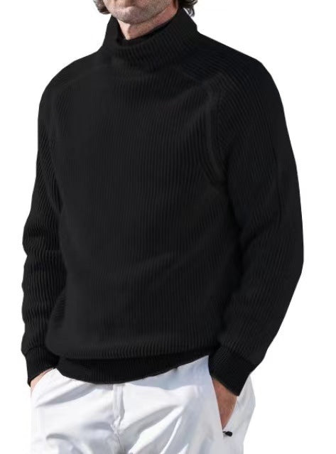 Merry & Bright Men's Wool High Collar Warm Sweater