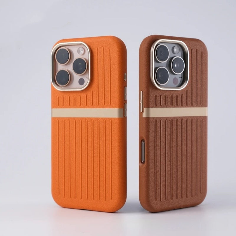 Merry & Bright Corrugated MagSafe iPhone Case Business Leather Phone Case