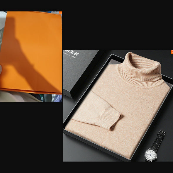 Merry & Bright Men's Sweater Turtleneck Winter Solid Color