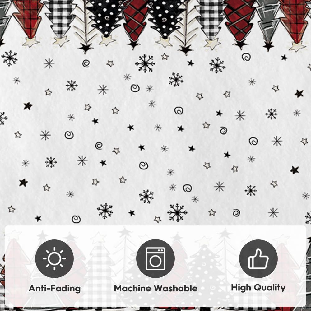 Merry & Bright: Black & White Christmas Area Rug – 2 x 3 Ft Holiday Doormat