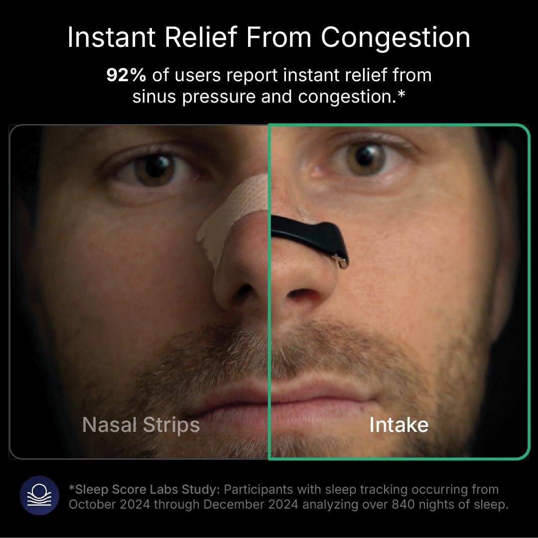 Merry & Bright Intake Breathing Nasal Strip Starter Kit (30 Count, Black)