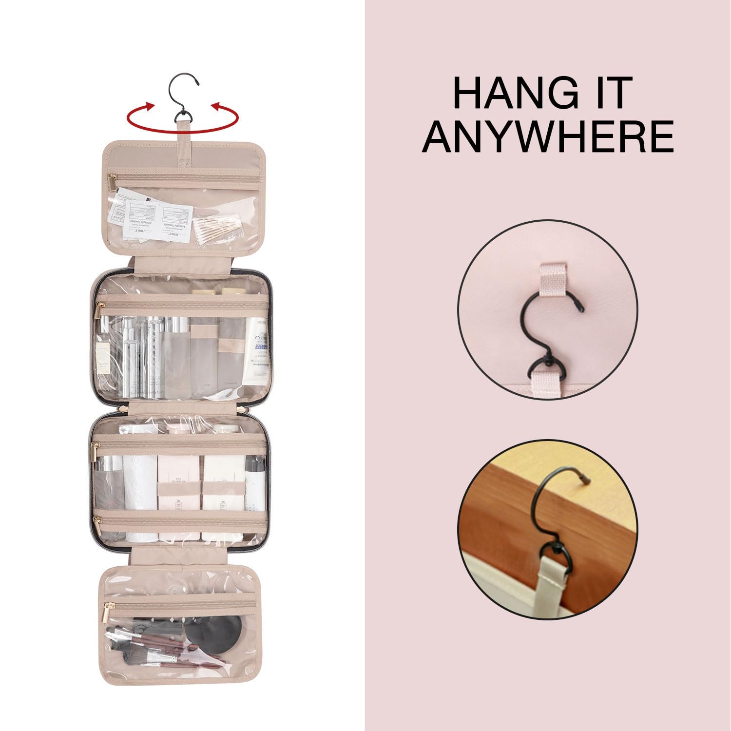 Merry & Bright Travel Toiletry Bag – Large Capacity Hanging Organizer