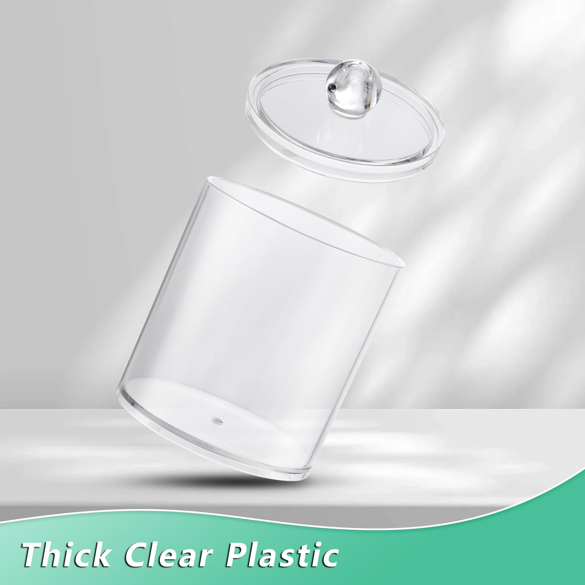 Merry & Bright  4-Pack Clear Bathroom Storage Canisters – QTip & Cotton Organizer