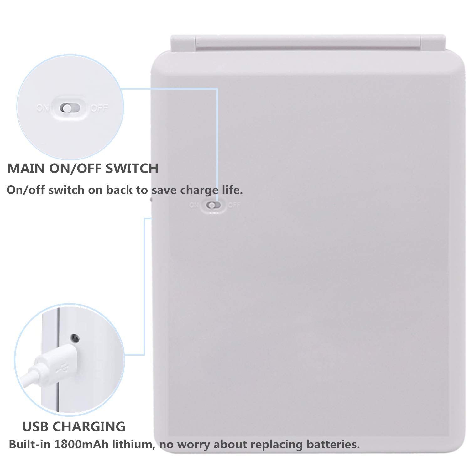 Merry & Bright Lighted Makeup Mirror – LED Touch Screen, Rechargeable
