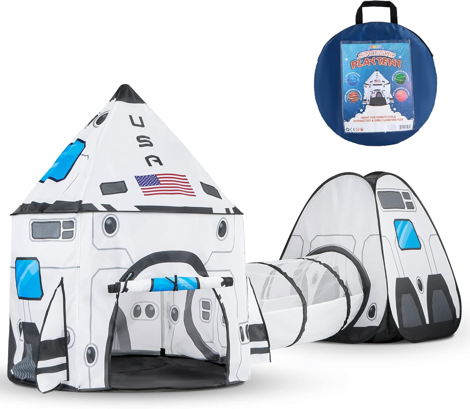 Merry and Bright Kids White Space Play Tent & Tunnel Set