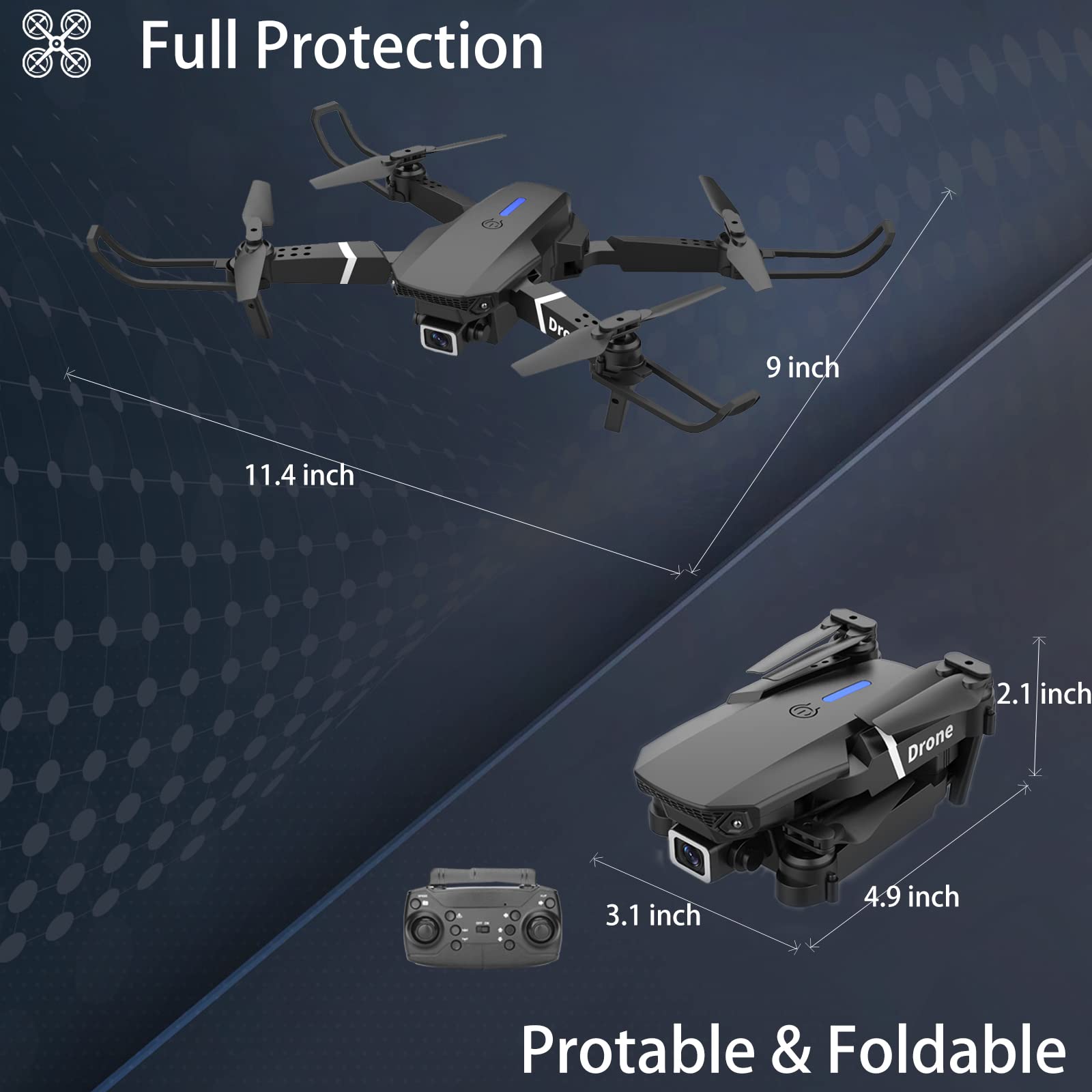 Merry & Bright: 1080P HD Foldable Drone – Dual Battery, Live Video & Carrying Case