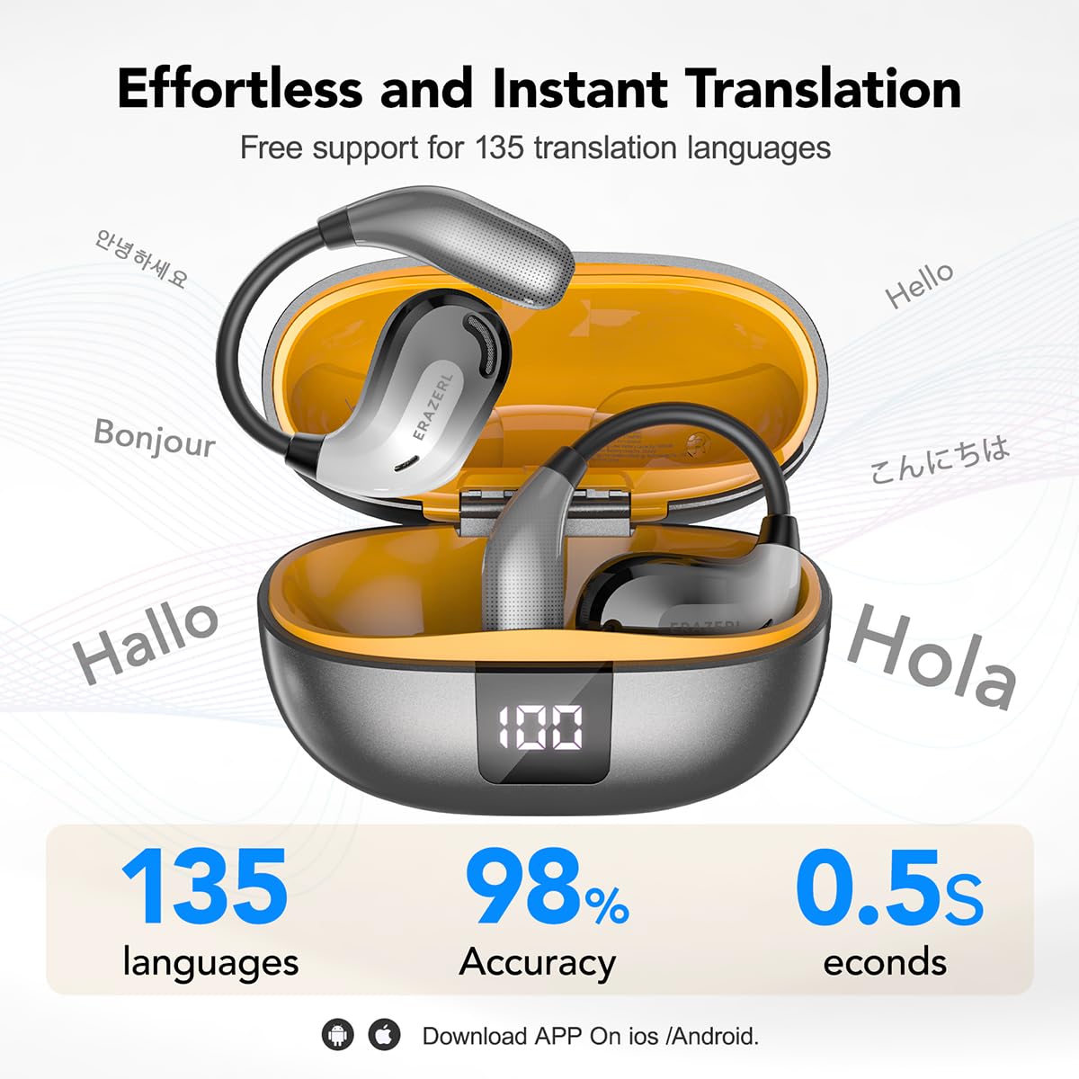 Merry & Bright AI Translation Earbuds – Real-Time Language Translation