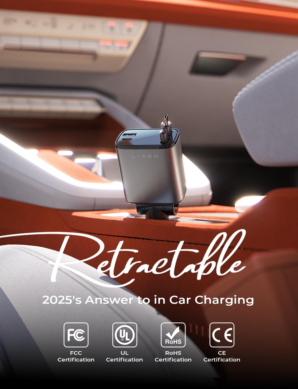 Merry & Bright Retractable Car Charger for iPhone 17, 69W
