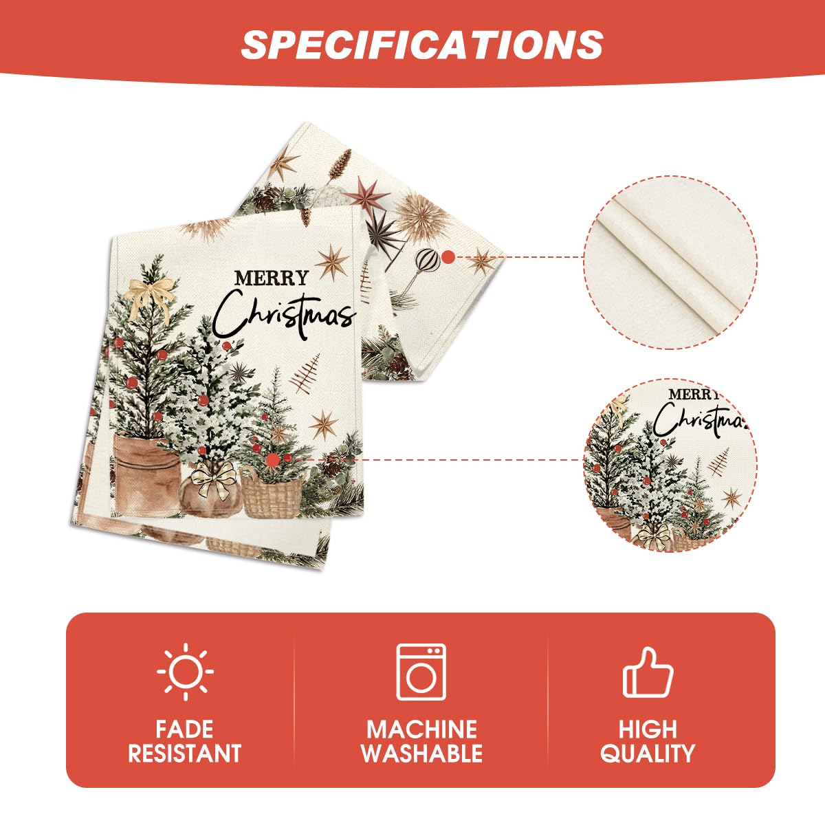 Merry & Bright: Beige Christmas Table Runner – Festive 13"x72" Decor