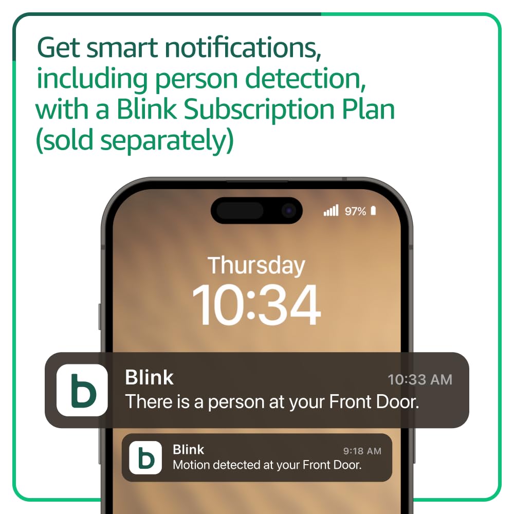 Merry & Bright All-new Blink Video Doorbell + Mini 2 – Motion & chime alerts, HD viewing, and two way audio. Sync Module Core included – 1 camera system + two Mini 2 (White/White)
