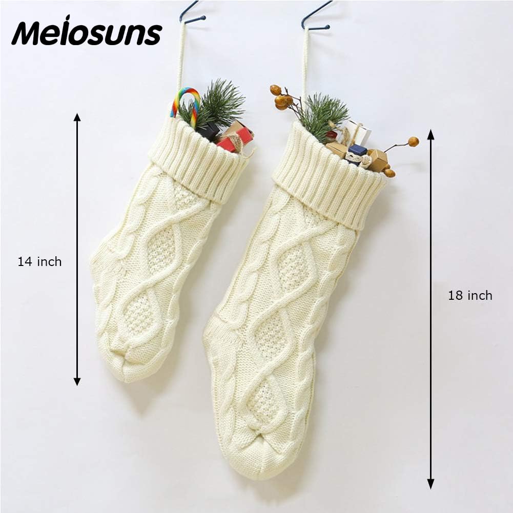 Merry & Bright Green Christmas Stocking – Knitted Holiday Sock