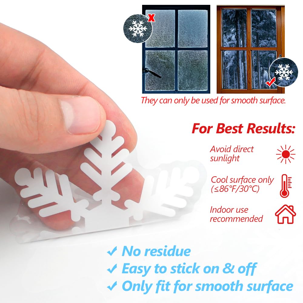 Merry & Bright –  Christmas Window Clings (135PCS Snowflakes)