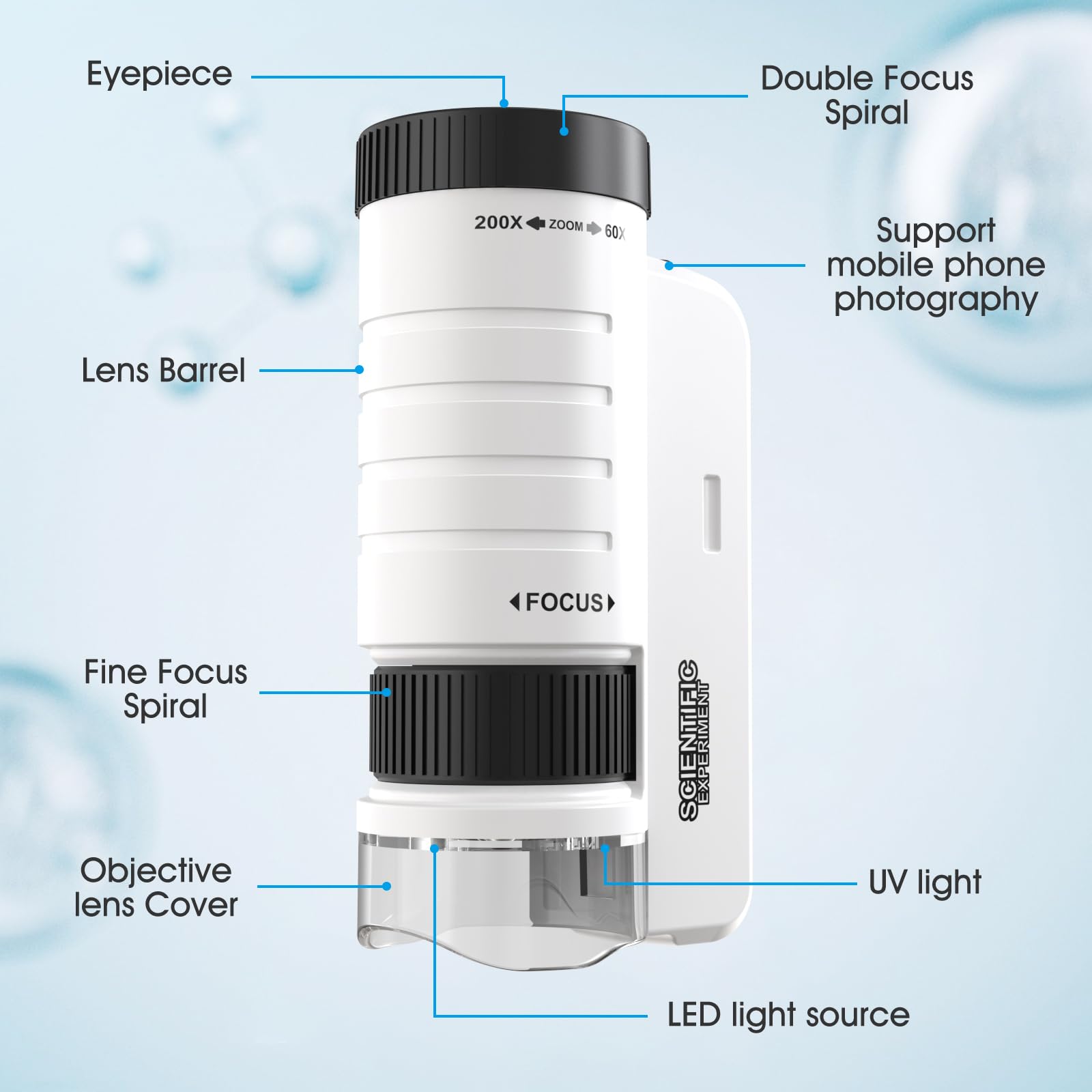 Merry and Bright Mini Microscope for Kids – 60X–120X Magnification STEM Explorer