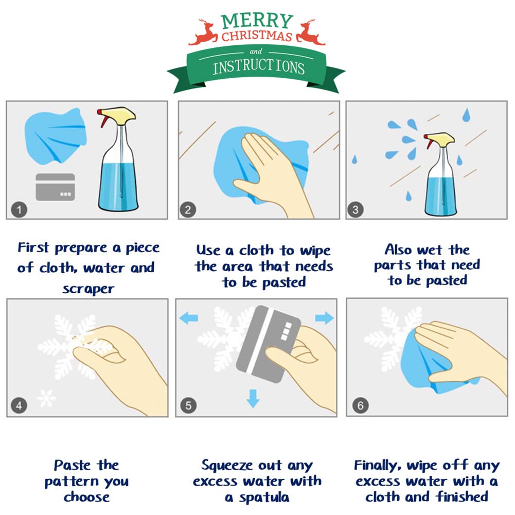 Merry & Bright  Christmas Window Clings – 82PCS