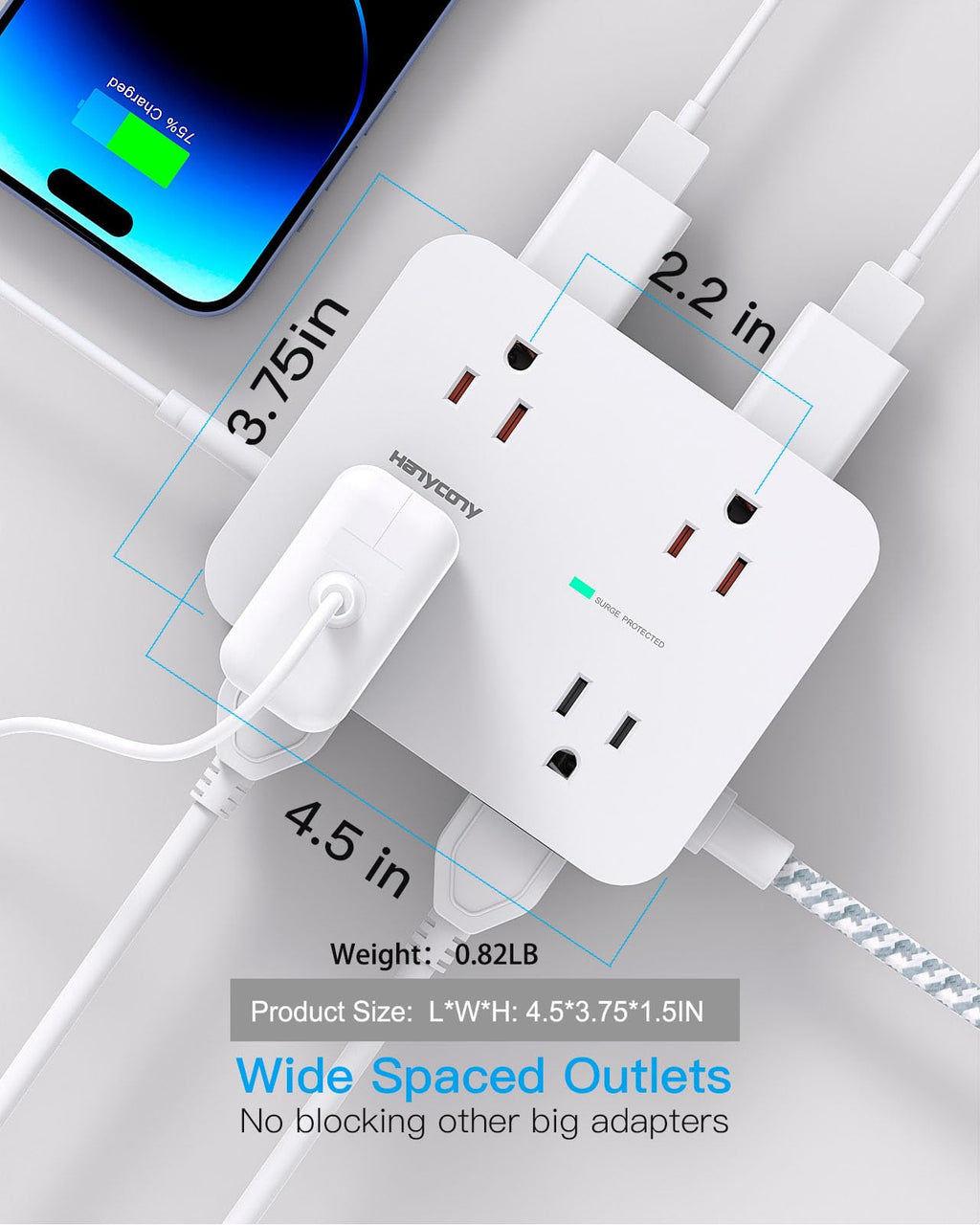 Merry & Bright Surge Protector Power Strip