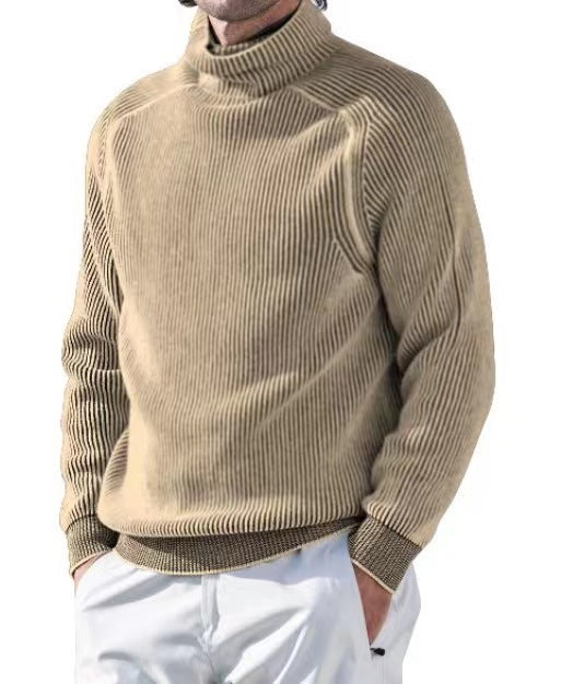 Merry & Bright Men's Wool High Collar Warm Sweater