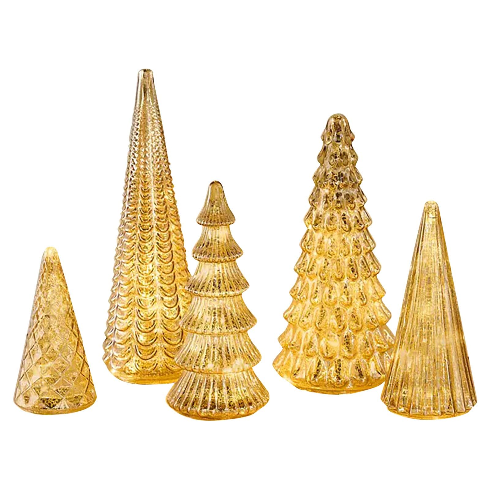 Merry & Bright: Light-Up Acrylic Christmas Tree Set (5 Pieces, 3.5”–14”)