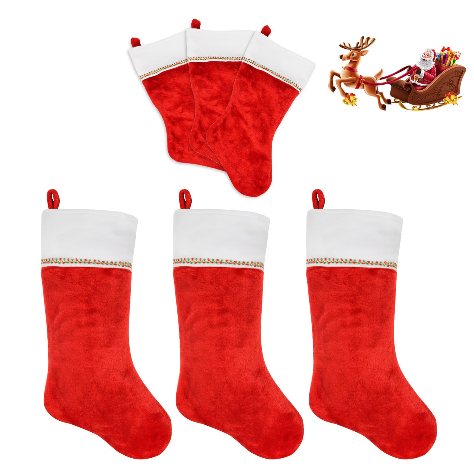 Merry & Bright  17" Plush Christmas Stocking