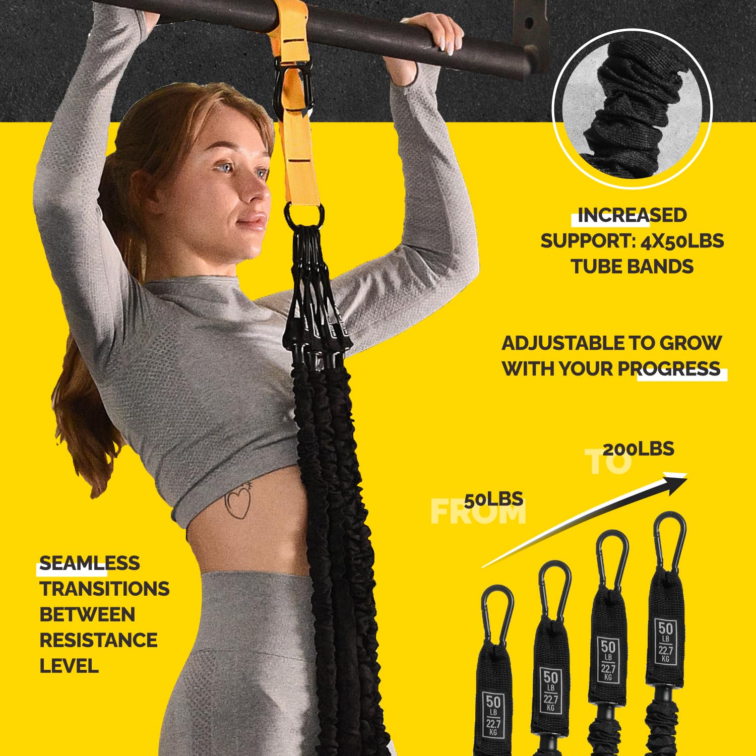 Merry & Bright: Adjustable Pull-Up Assist Bands – 50lb to 200lb Resistance