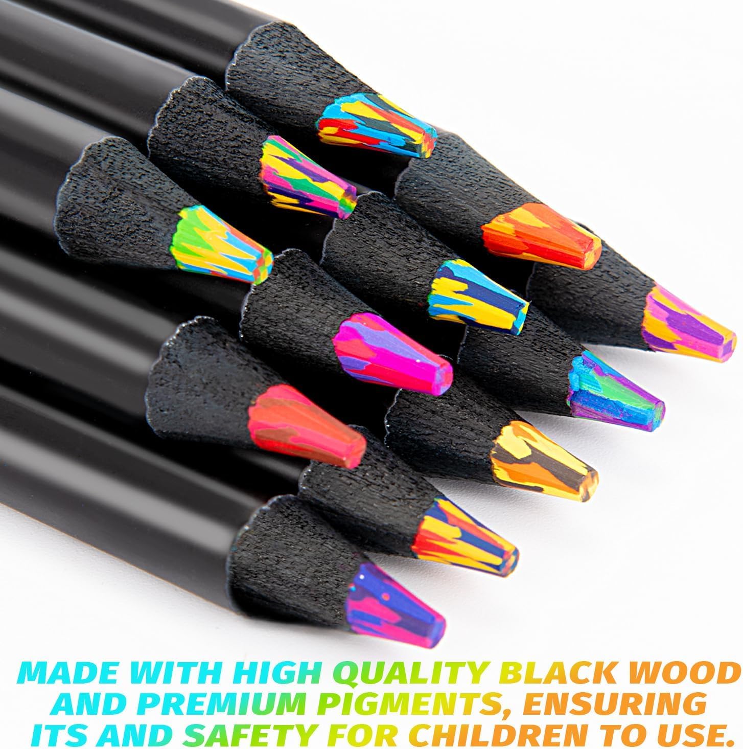 Merry & Bright 12-Color Rainbow Pencils – Creative Art Gift Set