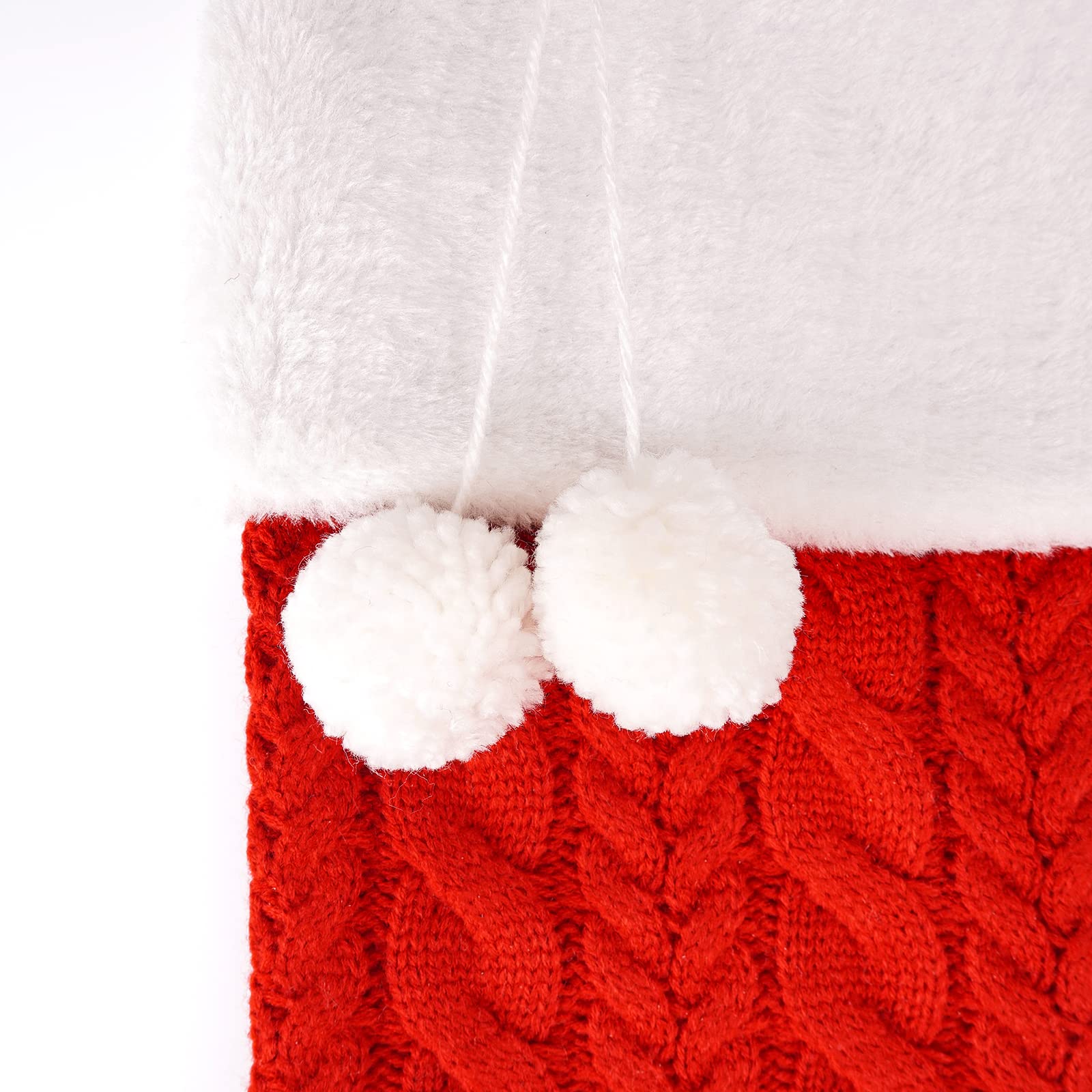 Merry & Bright Red Knit Christmas Stocking – Large Holiday Decor