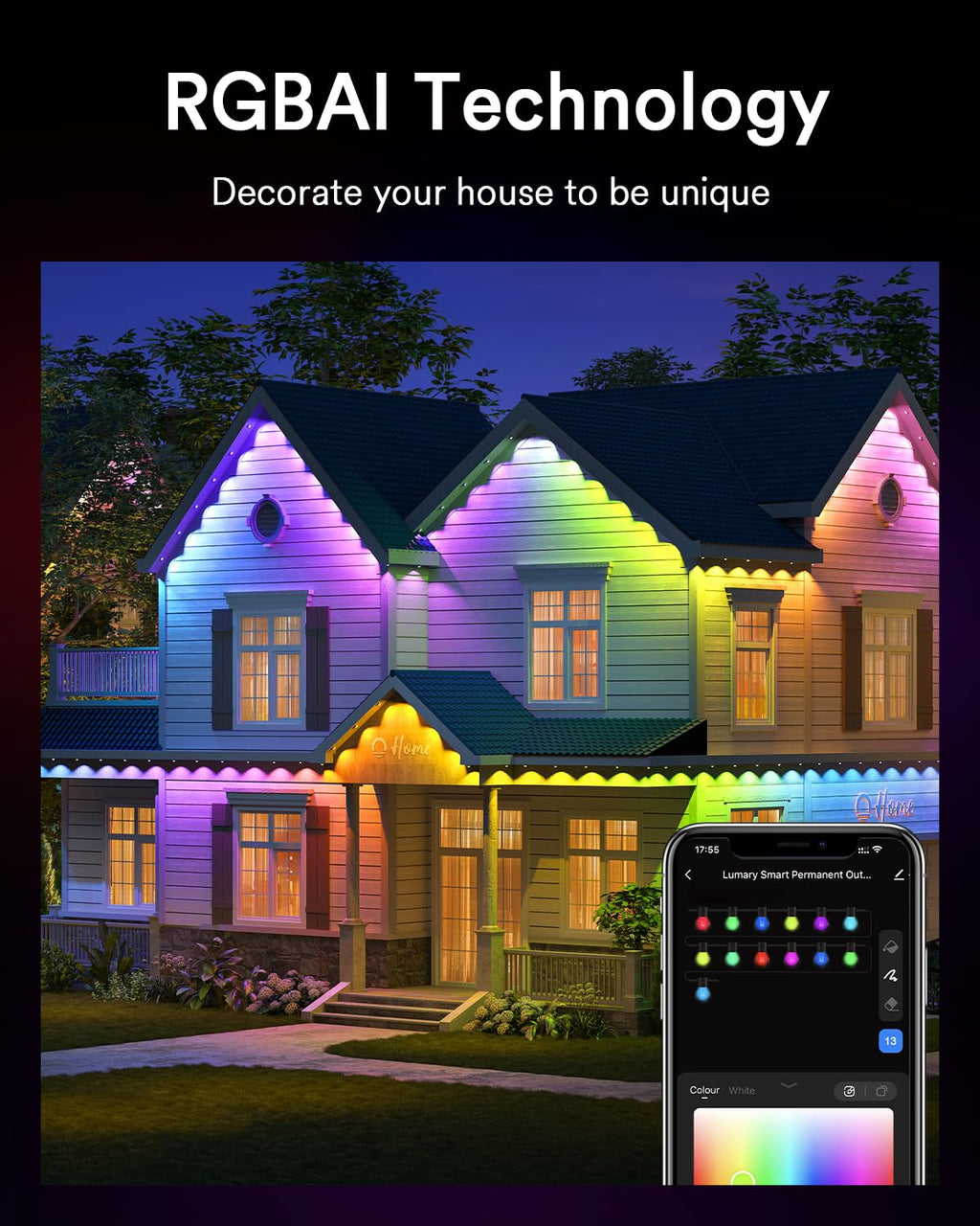 Merry & Bright Smart LED Outdoor Lights – 158FT