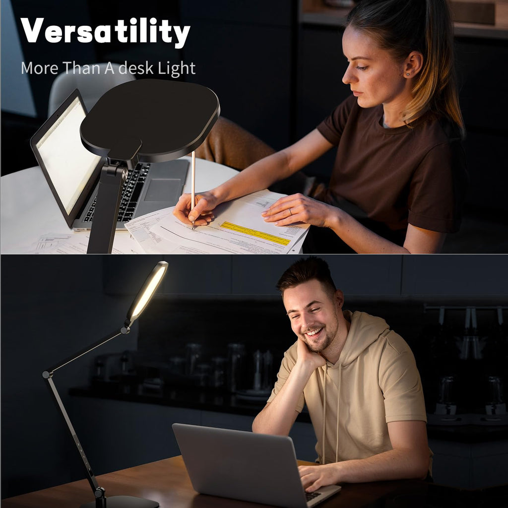 Merry & Bright  LED Desk Lamp – Adjustable Black Desktop Light with 30 Modes