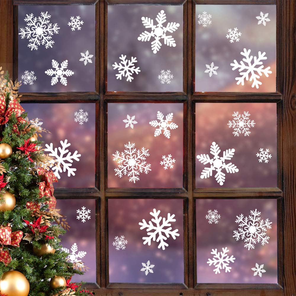 Merry & Bright –  Christmas Window Clings (135PCS Snowflakes)