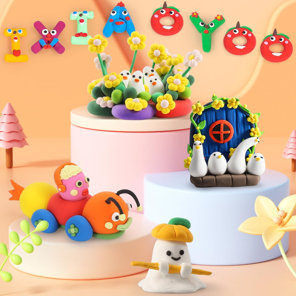Merry & Bright  30-Color Modeling Clay Kit with Tools for Kids