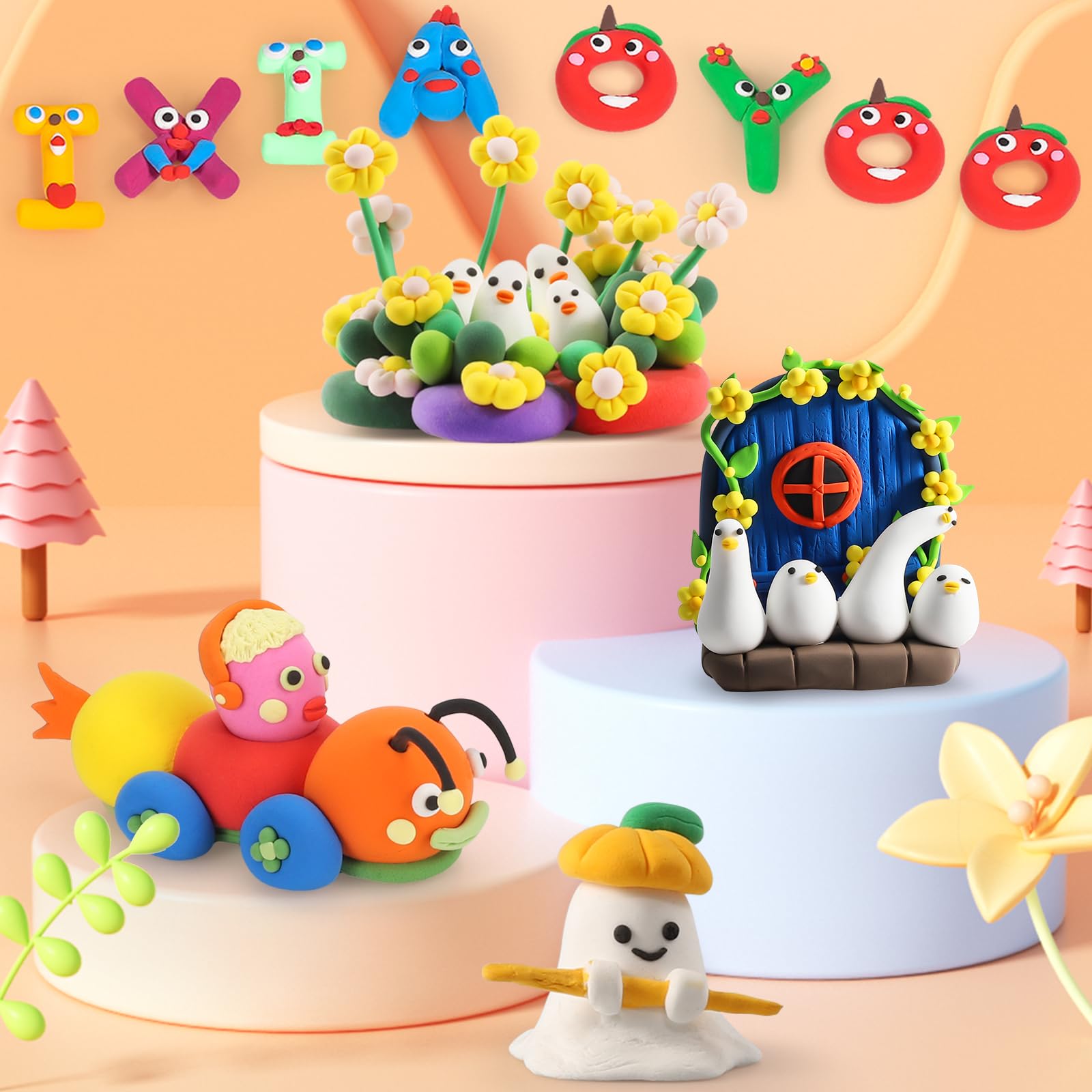 Merry & Bright  30-Color Modeling Clay Kit with Tools for Kids