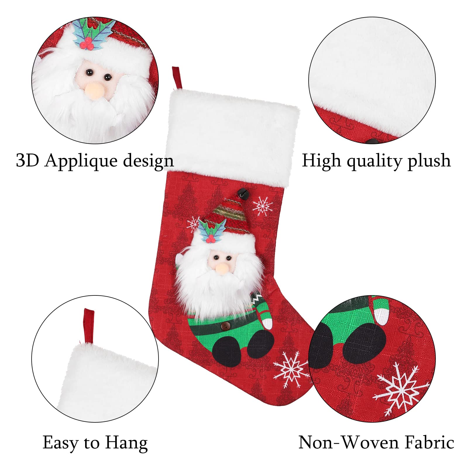 Merry & Bright 3D Character Christmas Stockings Set of 4