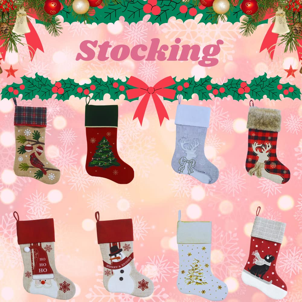 Merry & Bright 18" Red Snowflake Christmas Stocking