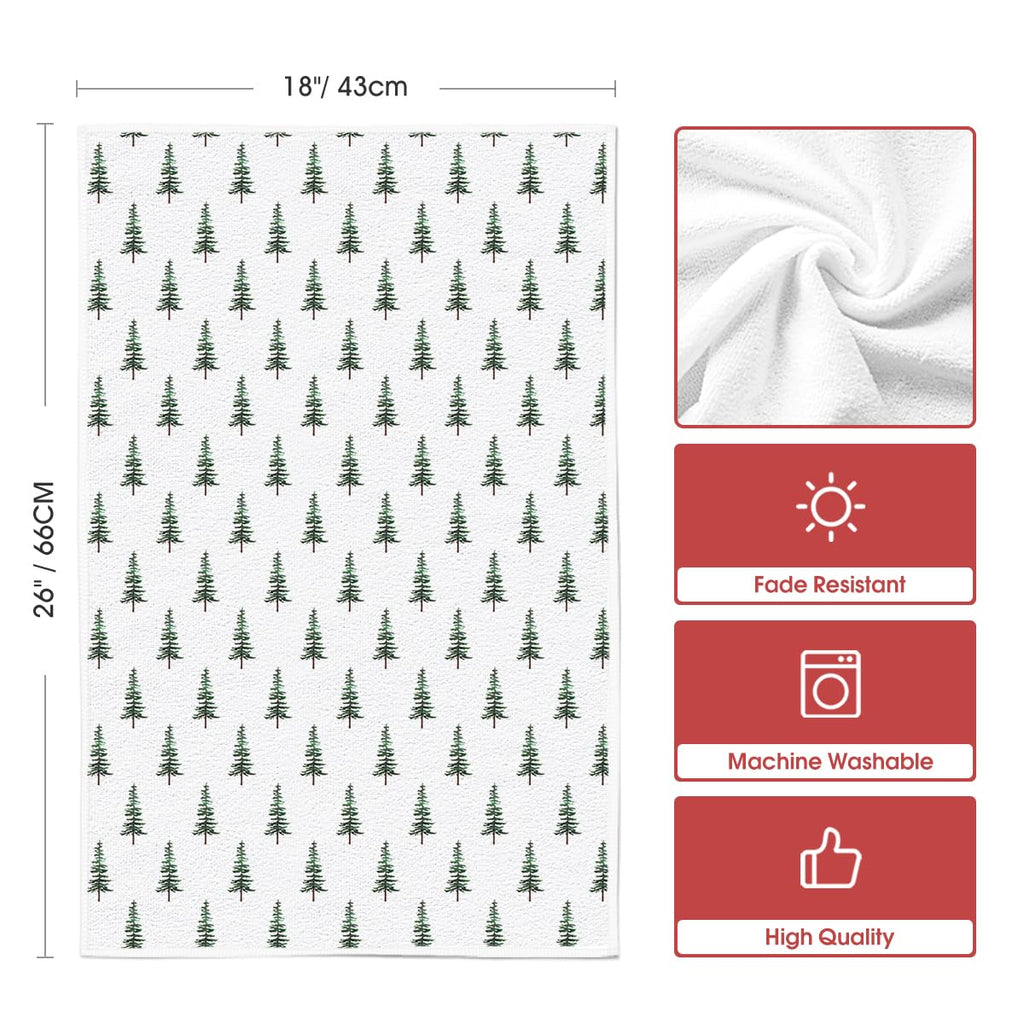 Merry & Bright: Green Christmas Dish Towels – Set of 2 Holiday Kitchen Towels 18 x 26 Inch