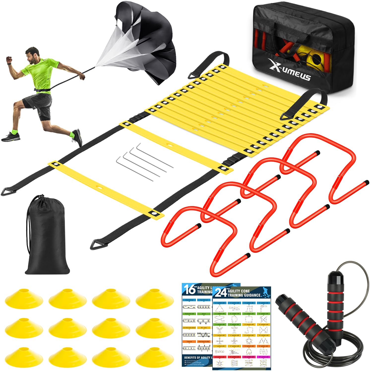 Merry and Bright Yellow Agility Training Equipment Kit