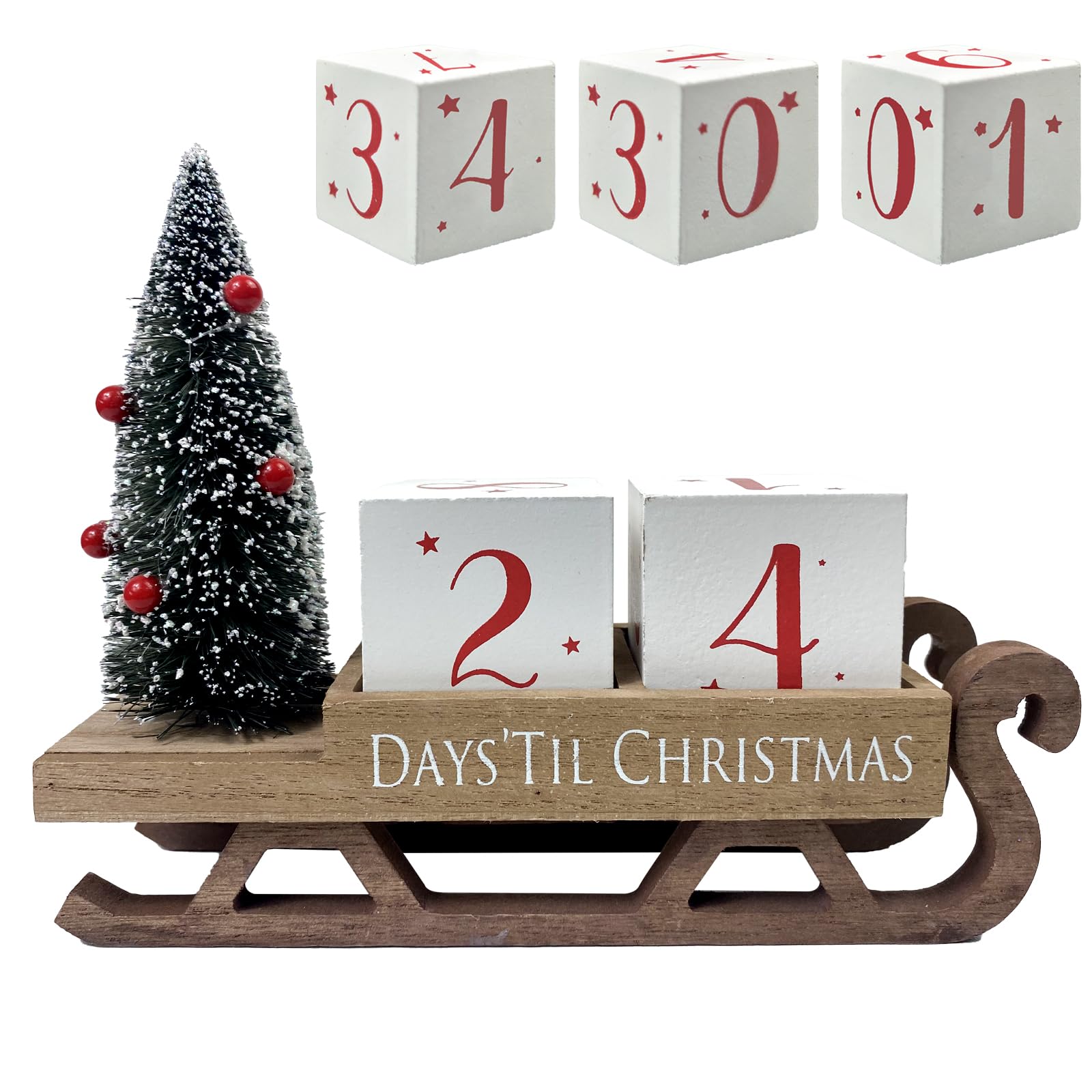 Merry & Bright: Christmas Countdown Blocks – 3D Santa Sleigh Holiday Décor