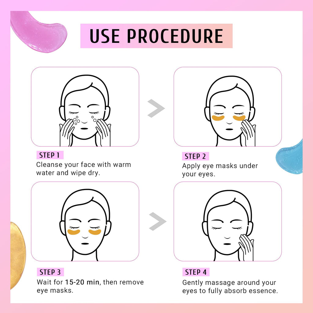 Merry & Bright Under Eye Patches Gold and Hyaluronic Acid for puffy eyes