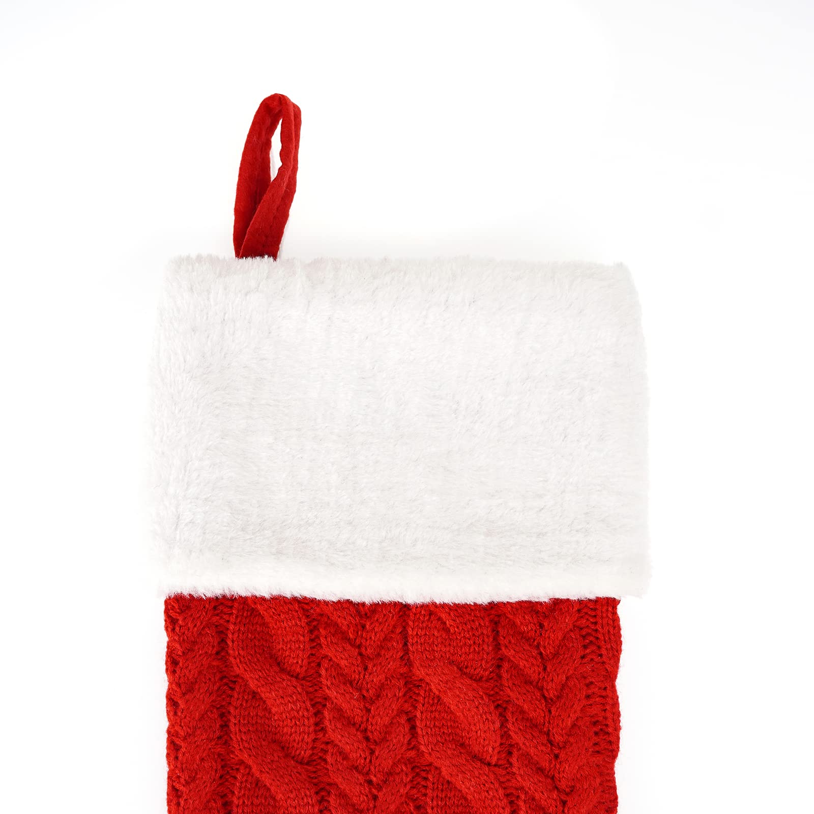 Merry & Bright Red Knit Christmas Stocking – Large Holiday Decor