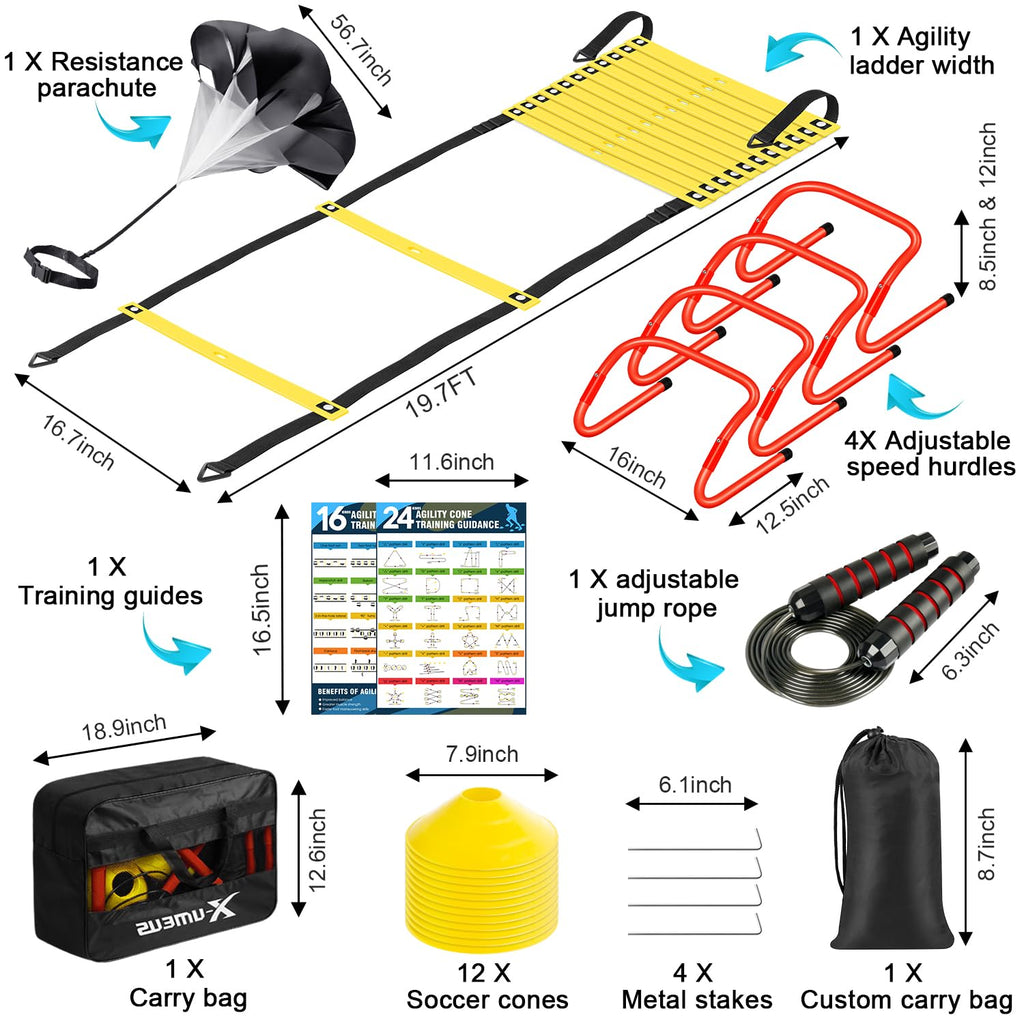 Merry and Bright Yellow Agility Training Equipment Kit