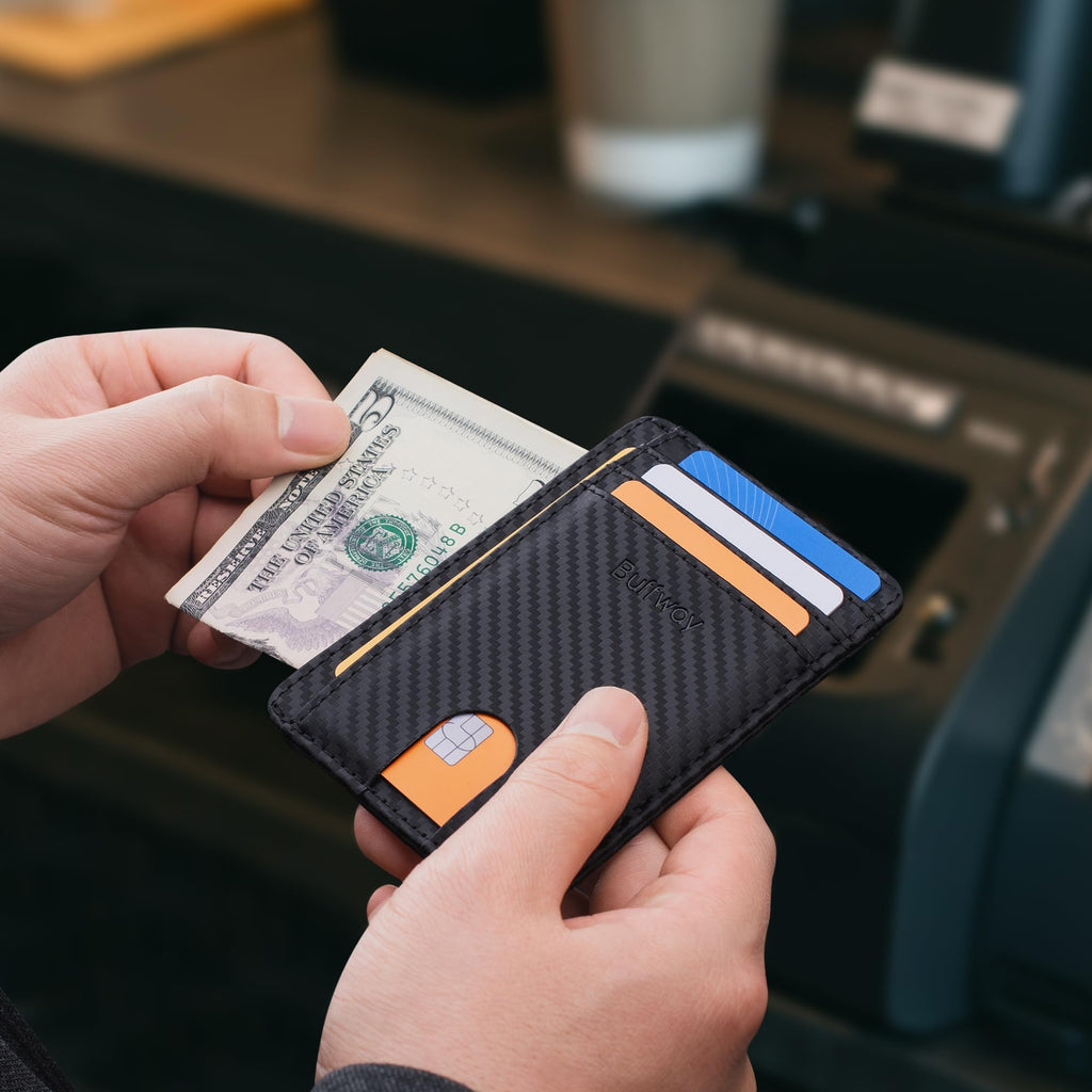 Merry & Bright Minimalist Front Pocket RFID Blocking Leather Wallets