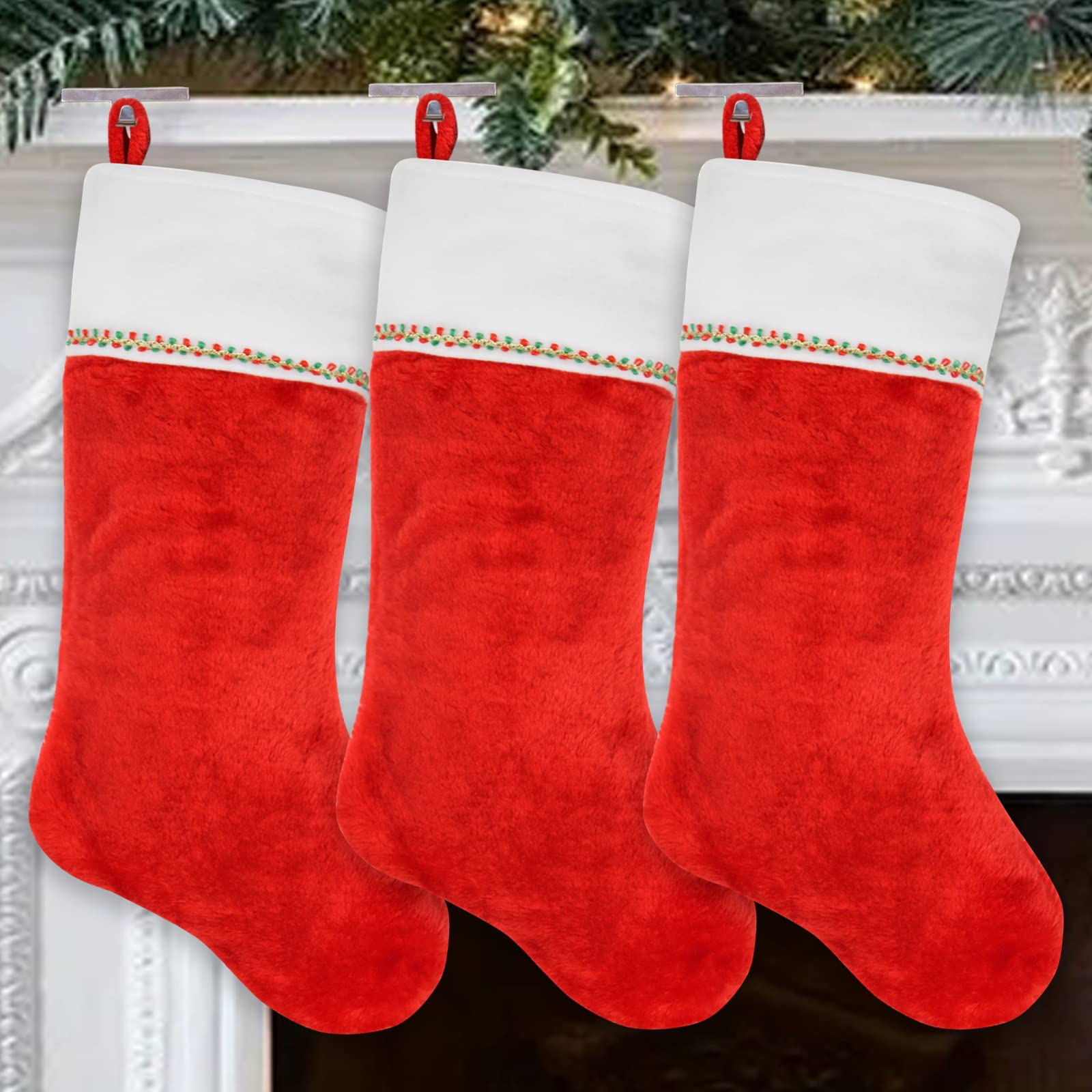 Merry & Bright  17" Plush Christmas Stocking